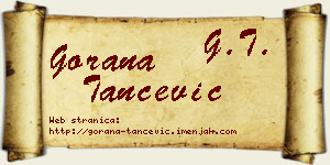Gorana Tančević vizit kartica